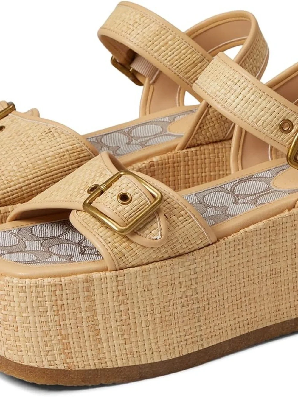 Coach Naomi Raffia Woven Platform